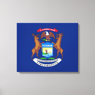 Impressão Em Tela Bandeira do Estado de Michigan