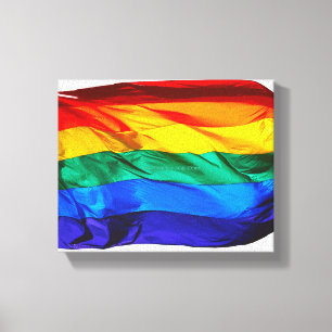 Impressão Em Tela Bandeira do orgulho gay SlipperyJoe's ondulando ve