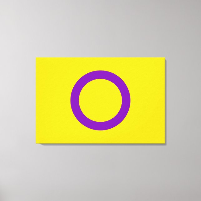 Impressão Em Tela Bandeira do Orgulho Intersexo (Frente)