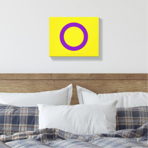 Impressão Em Tela Bandeira do orgulho intersexo SlipperyJoe's fundo 