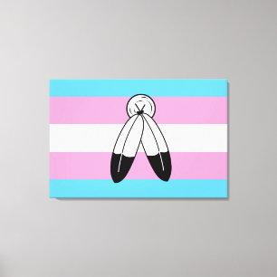 Impressão Em Tela Bandeira do Orgulho Trans com Dois Espiros