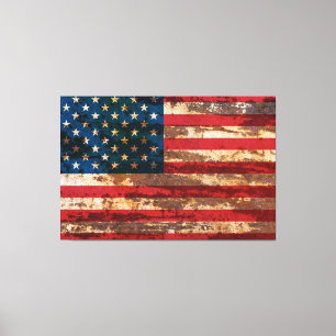 Impressão Em Tela Bandeira dos EUA do Grunge