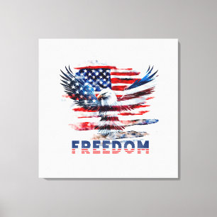 Impressão Em Tela Bandeira e águia dos Estados Unidos.Liberdade.