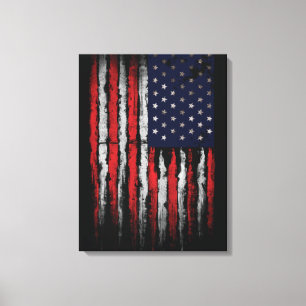 Impressão Em Tela Bandeira Grunge dos EUA