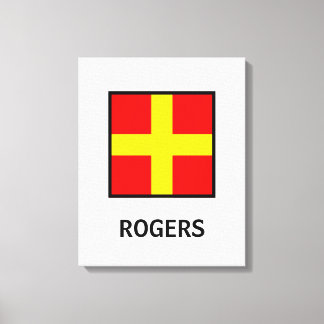 Impressão Em Tela Bandeira Náutica do Nome da Família Rogers