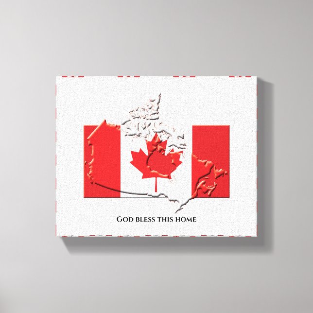 Impressão Em Tela Bandeira Patriótica Personalizada do CANADÁ (Frente)