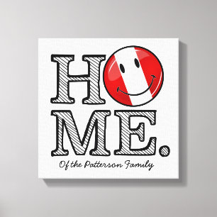 Impressão Em Tela Bandeira Peruana Sorrindo  Casa Mais Quente