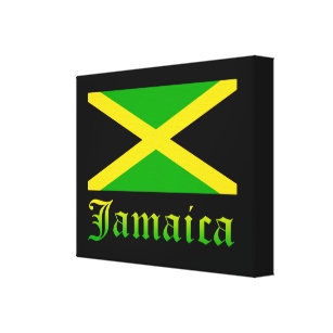 Impressão Em Tela Bandeira, preto, verde e amarelo de Jamaica