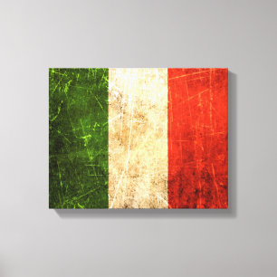 Impressão Em Tela Bandeira riscada e vestida do italiano do vintage