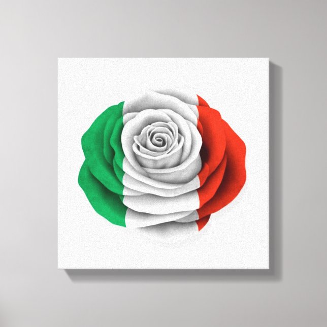 Impressão Em Tela Bandeira Rosa italiana em branco (Frente)