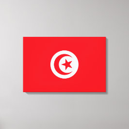 Impressão Em Tela Bandeira Tunisina (Tunísia) (Crescente Islâmica)