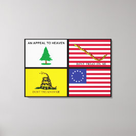 Impressão Em Tela Bandeiras Da Revolução Americana