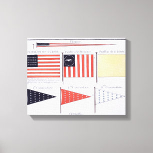 Impressão Em Tela Bandeiras e flâmulas marítimas americanas, de um