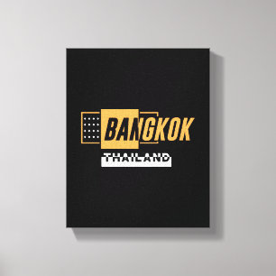 Impressão Em Tela Bangkok Tailândia Tipografia Moderna Viagem Design