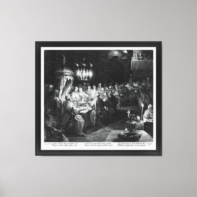 Impressão Em Tela Banquete de Belshazzar pelo gravador Jan Muller (Frente)