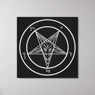 Impressão Em Tela Baphomet 32" GRANDE" arte x32 no exame Stretched