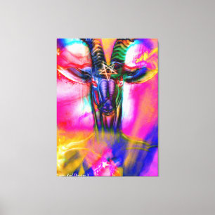 Impressão Em Tela Baphomet psicadélico