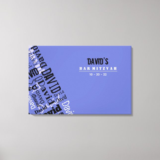 Impressão Em Tela Bar Bat Mitzvah Sign-In Conselho (Frente)