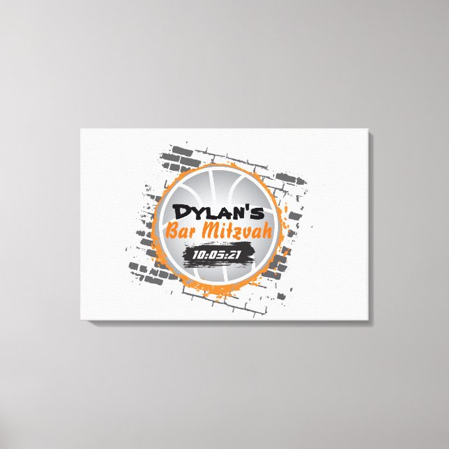 Impressão Em Tela Bar de basquetebol Mitzvah - Sinal de Conselho de  (Frente)