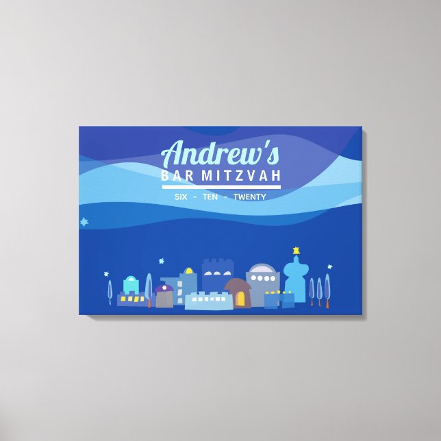 Impressão Em Tela Bar Mitzvah, CIDADE, Sign In Memory Conselho (Frente)