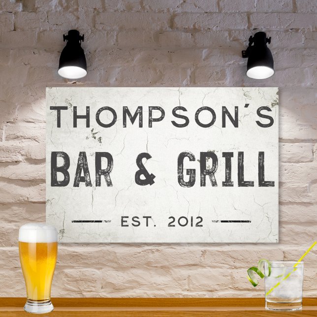 Impressão Em Tela Bar Rustic Modern Industrial Farmhouse (Rustic Modern Industrial Farmhouse Bar & Grill Stretched Canvas Wall Art)