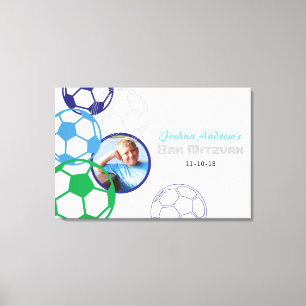 Impressão Em Tela Bar SOCCER Mitzvah Sign In Photo Memory Conselho