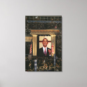 Impressão Em Tela Barak Obama fala na última noite do