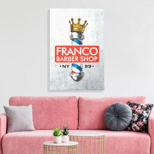 Impressão Em Tela Barber Hair Compra Rei Coroa Barbeiro Par Salão
