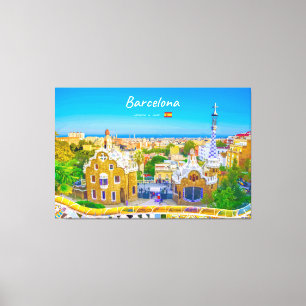 Impressão Em Tela Barcelona, Espanha - Parque Güell Mosaico Gaudí