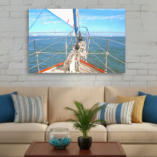 Impressão Em Tela Barco à Vela de São Francisco 0869 Arte