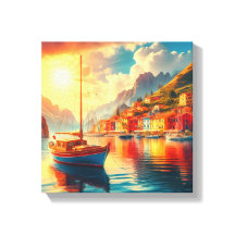 Barco à vela em águas calmas