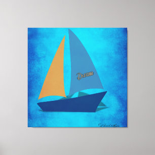 Impressão Em Tela Barco de vela colorida