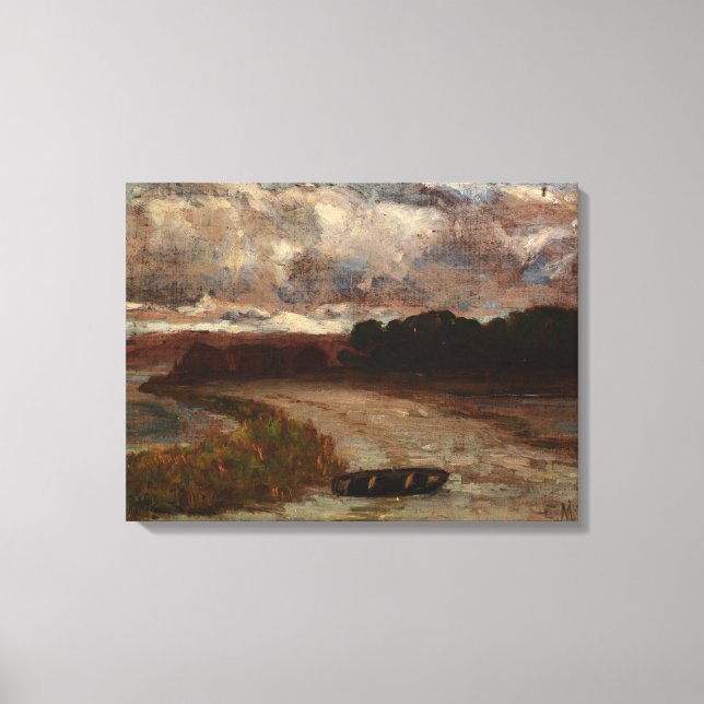 Impressão Em Tela Barco na Costa - Edward Mitchell Bannister  (Frente)