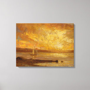 Impressão Em Tela Barco no Mar - Edward Mitchell Bannister - c1890