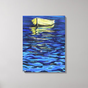 Impressão Em Tela Barco solitário No Mar - Arte De Desenho
