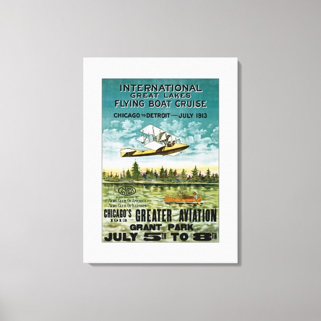 Impressão Em Tela Barco Voador excelente Lagos (Frente)