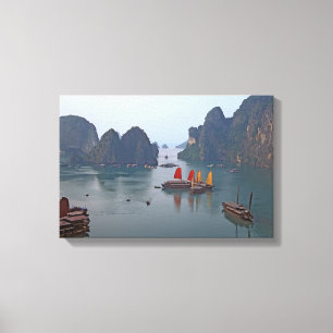 Impressão Em Tela Barcos à vela na Baía de Ha Long - Vietnã, Ásia