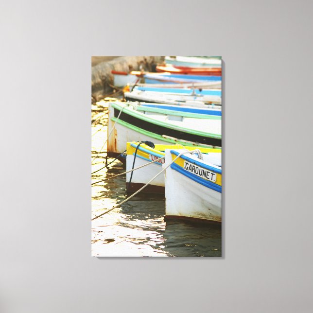 Impressão Em Tela Barcos de pesca provencais típicos pintados em (Frente)