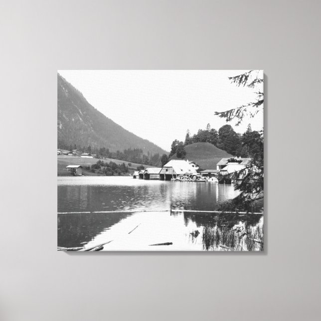 Impressão Em Tela Barcos em Konigssee, c.1910 (Frente)