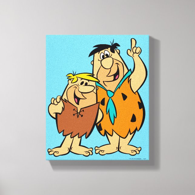 Impressão Em Tela Barney Rubble e Fred Flintstone (Frente)