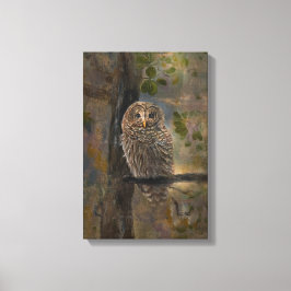 Impressão Em Tela Barred Owl Painting 14 x 28