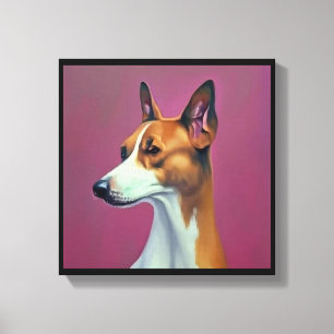 Impressão Em Tela Basenji - Retrato de Cachorro