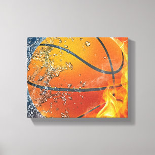 Impressão Em Tela Basquete flamejante