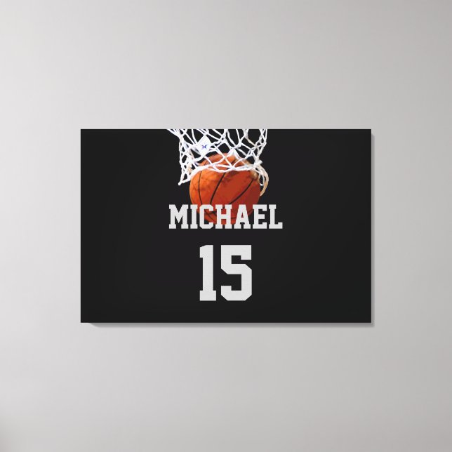 Impressão Em Tela Basquetebol Seu Nome (Frente)