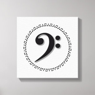 Impressão Em Tela Bass Clef Music Note Design