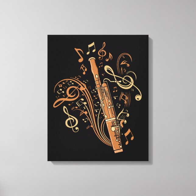 Impressão Em Tela Bassoonist Gift Men Jazz Music Lover Women Bassoon (Frente)