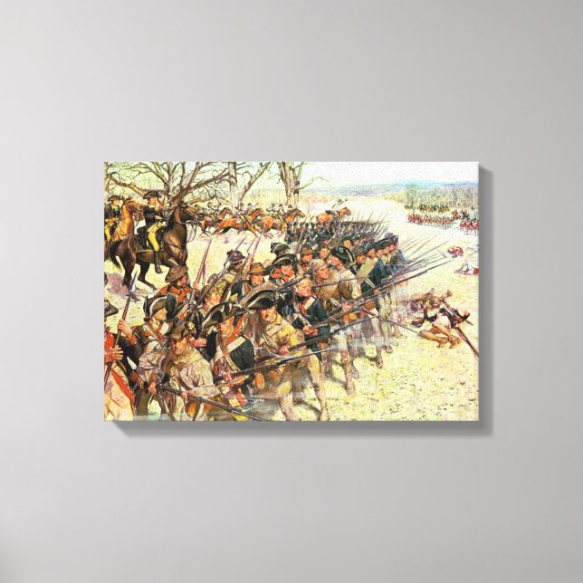 Impressão Em Tela Batalha da Revolução Americana do Tribunal de Guil (Frente)