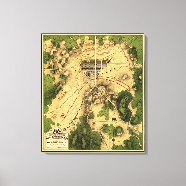 Impressão Em Tela Batalha de Gettysburg 7 (Frente)