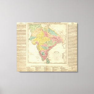 Impressão Em Tela Batalhas de India e mapa de Seiges Chonology