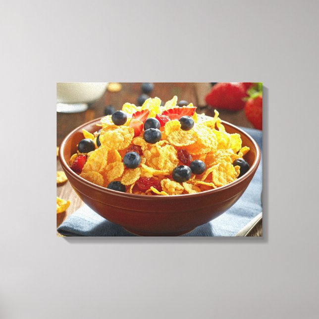 Impressão Em Tela batatas fritas e frutas (Frente)